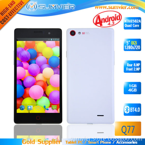 Wholesale China Mobile Phone Mtk 6582 Quad Core 5 Inch IPS Cell Phone